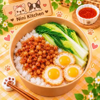 Hình ảnh Cơm Thịt Bằm Trứng Cút