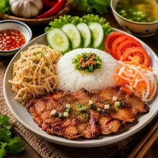 Hình ảnh cơm sườn bì