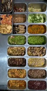 Hình ảnh cơm chả lá lốt + Rau + Canh + Mắm đầy đủ