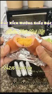 Xúc Xích Nướng Giấy Bạc Nhân Phô Mai Mỹ -1 Cây - 28.000 ₫ tại Tường Vi - Cá Viên Chiên Nước Mắm, Trứng Non & Chân Gà Sốt Thái - Đoàn Văn Bơ