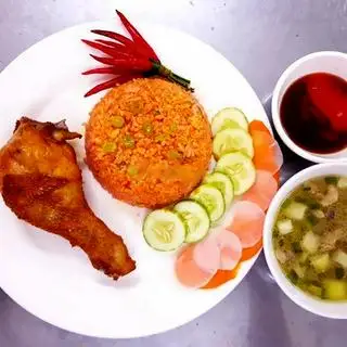 Hình ảnh CƠM RANG ĐÙI GÀ CHIÊN