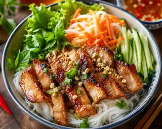 Hình ảnh Bún trộn thịt nướng