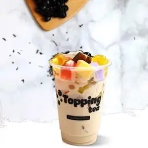 Hình ảnh Trà sữa thập cẩm có bánh flan