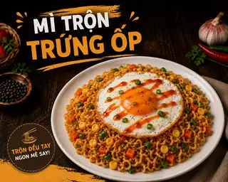 Hình ảnh Mì Trộn Trứng Ốp