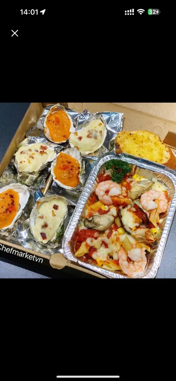 6 con hàu - mì Ý - bánh mì - 165.000 ₫ tại Hàu Nhật Nướng Oyster Box - Lê Hồng Phong