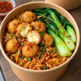 Hình ảnh Mì trộn đậu hũ cá phô mai