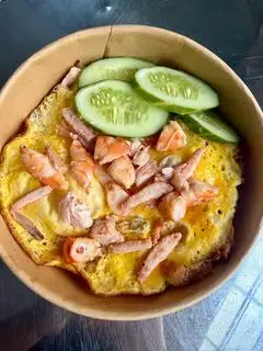 Hình ảnh cơm phủ trúng tôm