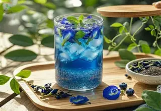 Hình ảnh Trà hoa đậu biếc hạt chia