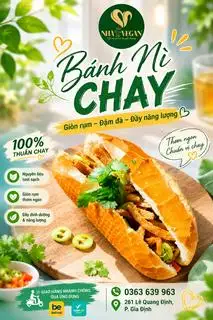 ✅ BÁNH MÌ CHAY NHÂN NẤM NƯỚNG ĐẶC BIỆT + SƯỜN NON GIÒN TAN - 28.000 ₫ tại Bánh Mì Chay Nhà Nấm - Lê Quang Định