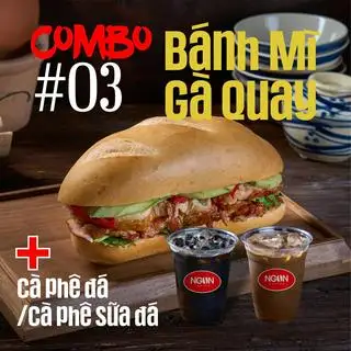 Hình ảnh Bánh mì gà quay + Coffee đá hoặc sữa 
