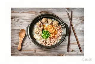 Hình ảnh Cháo sườn thịt bằm bò viên