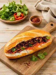 Hình ảnh BÁNH MÌ NẤM NƯỚNG CHAY
