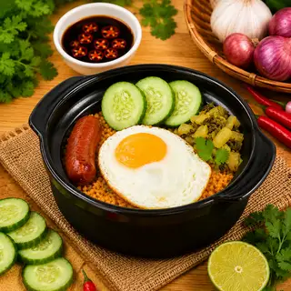 Hình ảnh Cơm chiên trứng ốp la - lạp xưởng