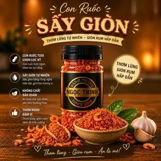 Con ruốc sấy giòn ngọt - 38.000 ₫ tại Bánh Tráng Ngọc Trinh - Hậu Giang