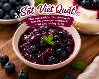 Hình ảnh Sốt Việt quất ăn kèm với tàu Hủ
