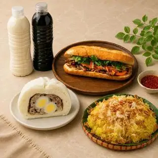 Hình ảnh Bánh Mì Thập Cẩm Truyền Thống + Xôi Xéo Ruốc + Sữa Đậu ( Tặng Bánh Bao Trứng Cút )