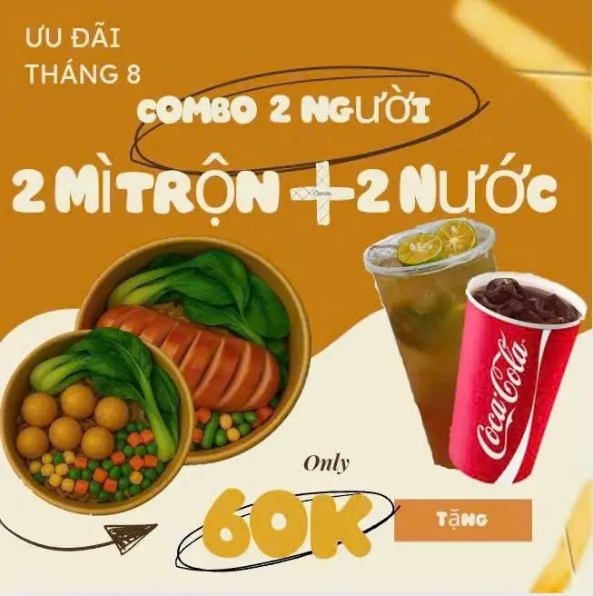 Hình ảnh (FLASH SALE) combo đôi bạn song hành ( 1 mì cá viên 1 mì xúc xích tặng 1 coca 1 trà tắc)
