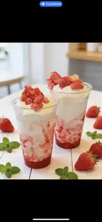 Hình ảnh Sữa tươi dâu kem phô mai