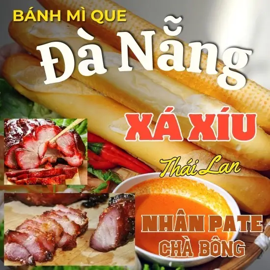 1 Bánh Mì Que Đà nẵng nhân pate cột đèn chà bông và thịt xá xíu - 41.000 ₫ tại Bánh Mì Que Pate Cột Đèn Hải Phòng Chính Hiệu Mẹ Nấm - Nguyễn Hồng Đào