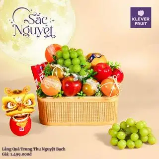 Hình ảnh Lẵng Quà Trung Thu Nho Mẫu Đơn Hàn Quốc Mix Trái Cây - Nguyệt Bạch