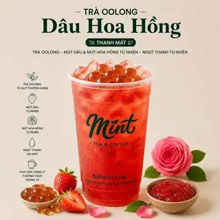 Hình ảnh Trà oolong dâu rose size L - 700 ml
