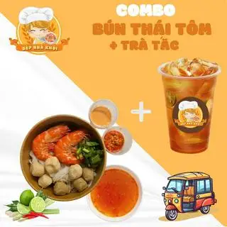 Hình ảnh Combo bún thái tôm + trà tắc