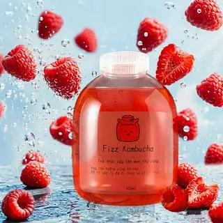 Hình ảnh Trà kombucha mâm xôi nguyên bản - không ga tặng kèm cốc đá