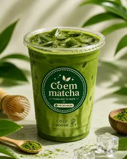 Hình ảnh Matcha cold whisk Mix sữa tươi và sữa Oatside