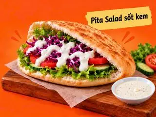 Hình ảnh Bánh mì Pita salad sốt kem