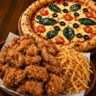 Hình ảnh Gà không xương sốt xì dầu - pizza sốt cà chua