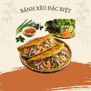 Hình ảnh BÁNH XÈO TÔM THỊT ĐẶC BIỆT - NHIỀU NHÂN, NHIỀU ĐỒ ĂN KÈM