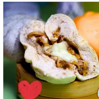 Hình ảnh bánh bao nguyên cám gà xé phô mai