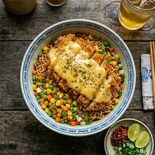 Mì Gà Cay Phô Mai / Trứng Muối - 84.000 ₫ tại Quán Hàn Của Ngoại - Mì Trộn, Canh Súp & Ăn Vặt - Nguyễn Tiểu La