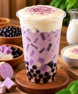 Hình ảnh Trà sữa khoai môn kem muối 