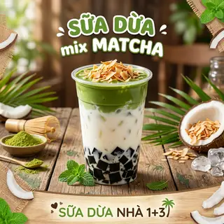 Hình ảnh Sữa dừa mix vị Matcha