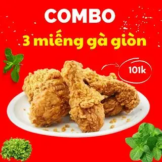 Hình ảnh combo 3 miếng gà giòn