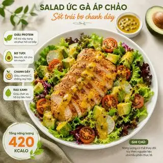 Hình ảnh SALAD ỨC GÀ ÁP CHẢO SỐT BƠ CHANH DÂY