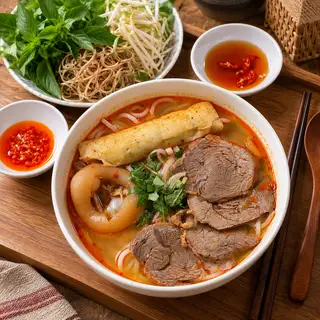 Hình ảnh Bún bò huế đầy đủ
