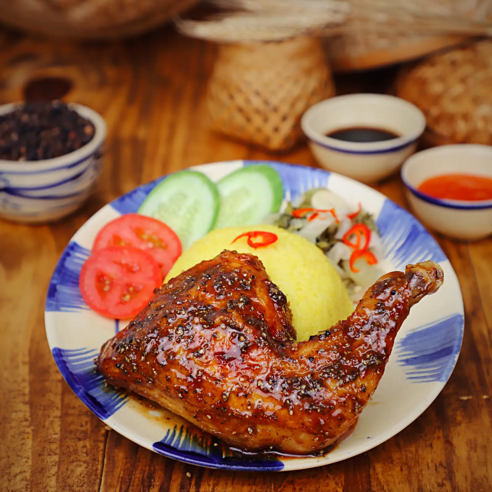 Hình ảnh Cơm Gà Sốt Tiêu Xanh (Lớn)