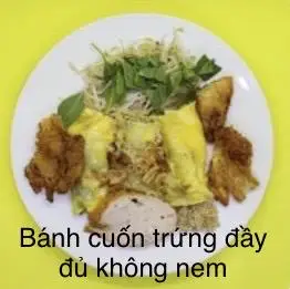 Bánh cuốn đầy đủ không nem - 66.000 ₫ tại Bánh Cuốn Nhớ - Lê Văn Sỹ