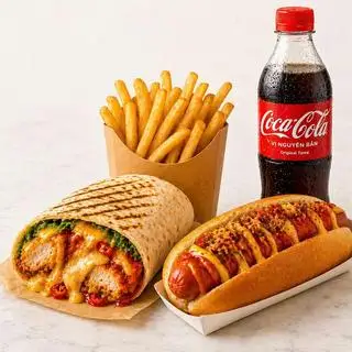 Combo Cay Bùng Vị ( 1 Tacos M + 1 Hotdog + 1 Khoai Tây Chiên + 1 Coca) - 129.000 ₫ tại Tacos Phố - Cư Xá Phú Lâm B