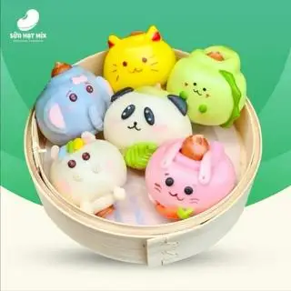 Hình ảnh Bánh Bao Chay Hình Thú Đáng Yêu