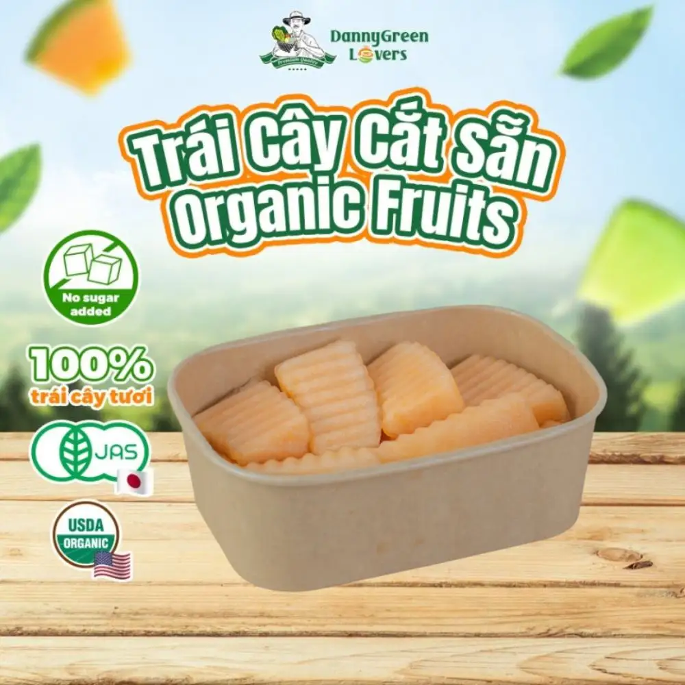 Dưa Lưới Hữu Cơ Hằng Nga Cắt Sẵn Hộp 300Gr - 35.000 ₫ tại DannyGreen - Trà Sữa, Trà Trái Cây & Nước Ép Organic - Lý Tự Trọng