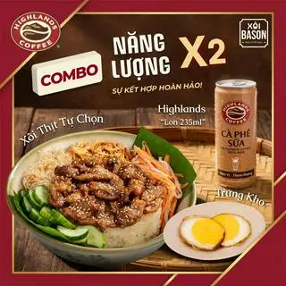 Hình ảnh COMBO: Xôi Thịt+ Chà Bông+ Trứng Kho+  Highland Coffe 235ml