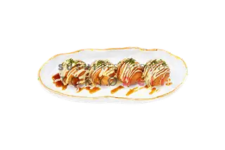 Bánh nướng nhân bạch tuộc sốt phô mai - Octopus fritters cheese sauce - 109.080 ₫ tại Tokyo Deli Sushi - Khu Đô Thị Sala