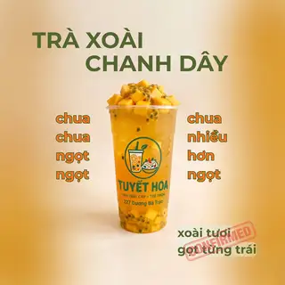Trà xoài chanh dây - 35.000 ₫ tại Trà trái cây tươi & Tré trộn TUYẾT HOA - Dương Bá Trạc