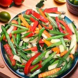 Rau xào thập cẩm chay (Mixed stir-fried vegetables) - 40.000 ₫ tại Bảo Ngân Chay Quán - Mỳ Sốt, Miến Xào & Cơm Chiên - Hoà Bình