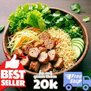 Hình ảnh Mì Trộn 12 Khoanh Nem Nướng Hấp Nước Dừa Mềm Dai Đậm Đà