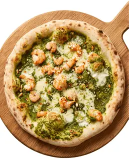 Hình ảnh Pizza sốt Pesto với Tôm-Artisan Pesto & Shrimp Pizza-24cm
