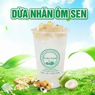 Nước dừa nhãn ôm sen - 40.000 ₫ tại  Double Vitamin 1 - Nước Dừa Mix, Nước Mía Mix & Rau Má Mix - Thống Nhất